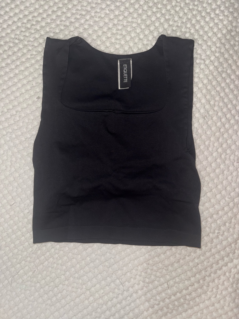 Etiquette Black Sleeveless Square Neck Top